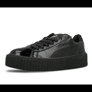 Fenty X Puma Black Crinkle Patent Creeper 8.5